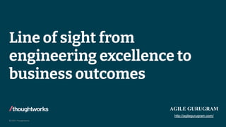© 2022 Thoughtworks
Line of sight from
engineering excellence to
business outcomes
http://agilegurugram.com/
 