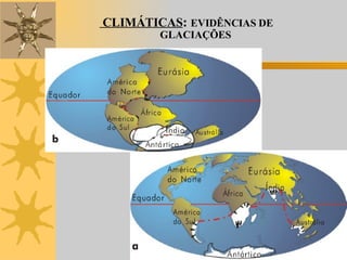 CLIMÁTICAS :  EVIDÊNCIAS DE GLACIAÇÕES 