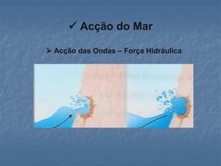  Acção do Mar

 Acção das Ondas – Força Hidráulica
 