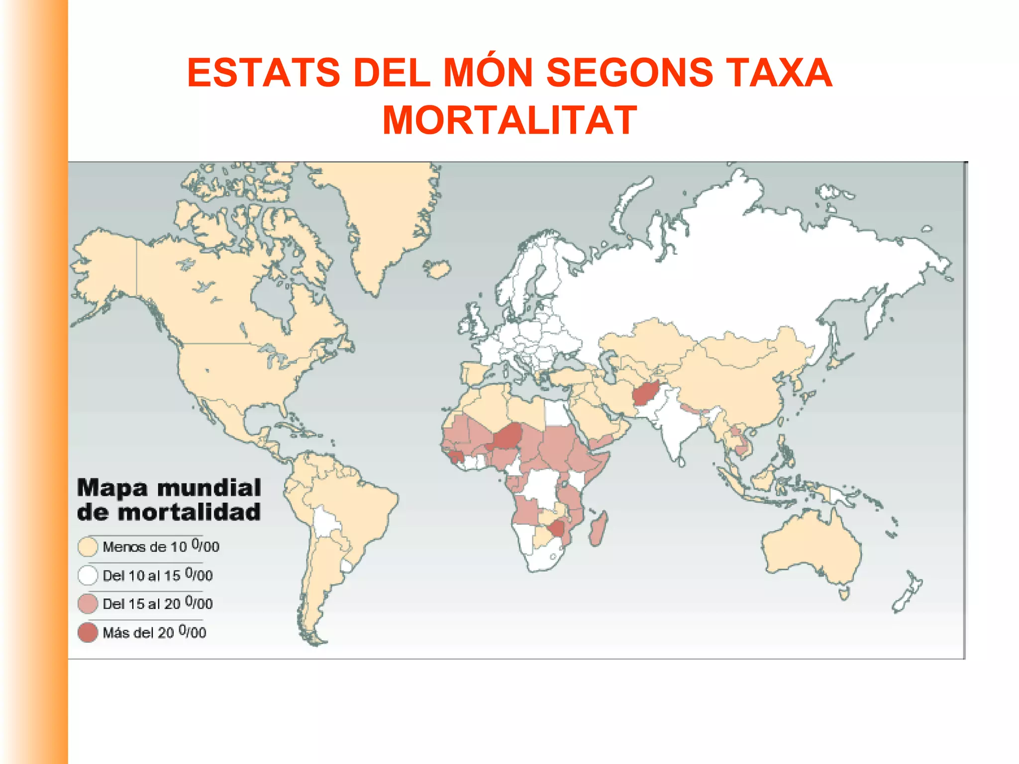 ESTATS DEL MÓN SEGONS TAXA
        MORTALITAT
 