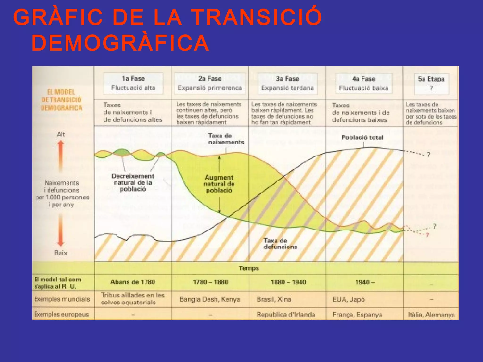 GRÀFIC DE LA TRANSICIÓ
 DEMOGRÀFICA
 