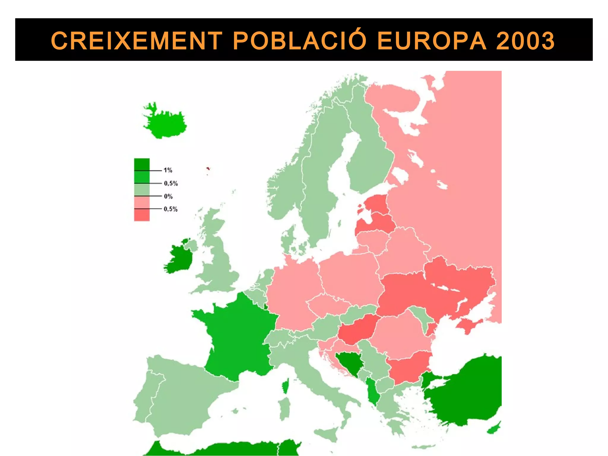 CREIXEMENT POBLACIÓ EUROPA 2003
 