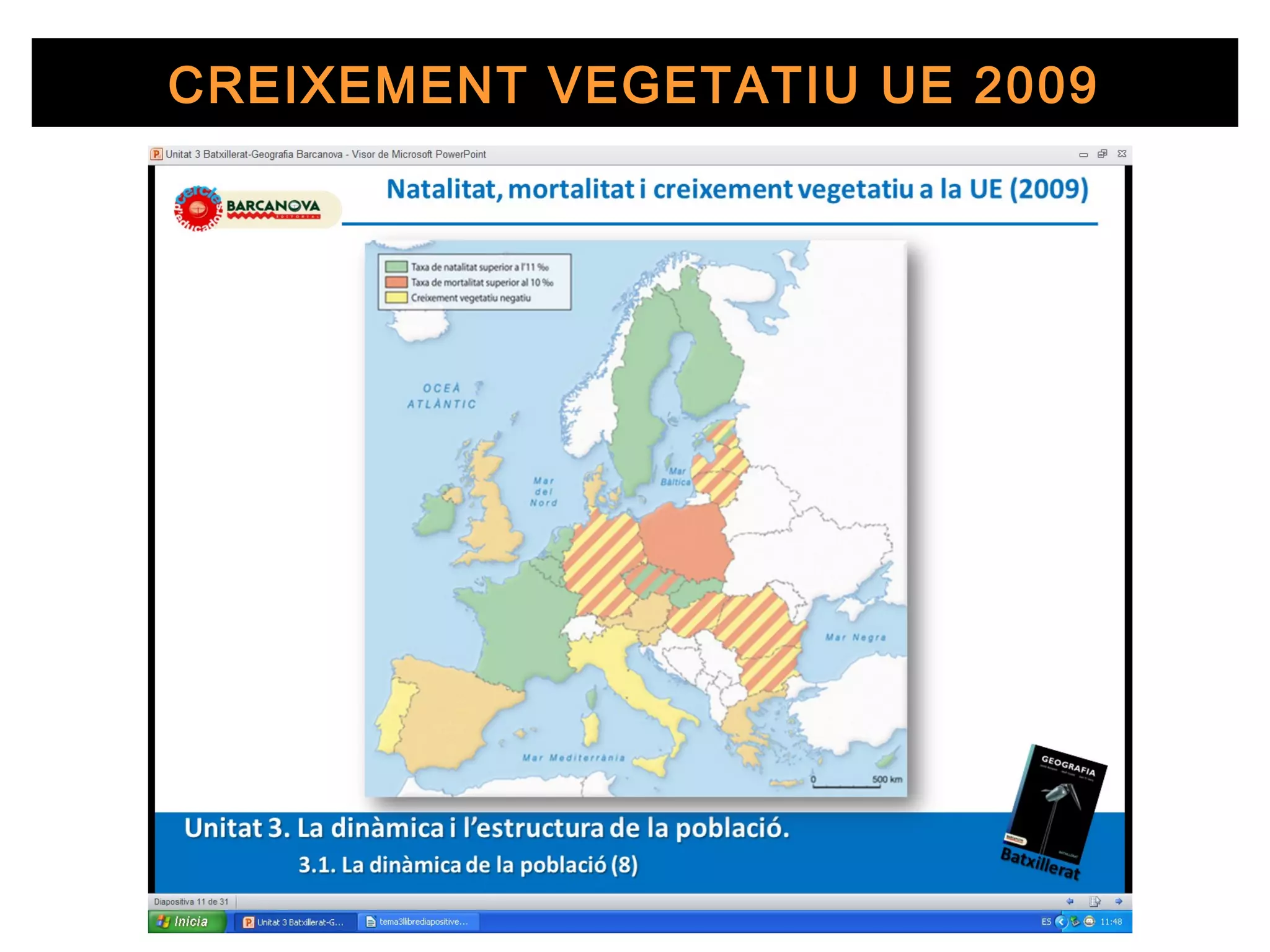 CREIXEMENT VEGETATIU UE 2009
 
