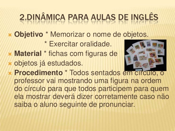 Dinâmicas Para Aula De Inglês Dinâmicas Para Aula De Inglês