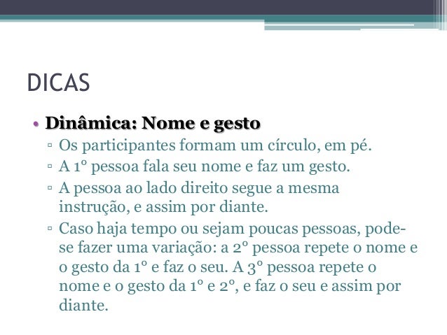 Quebra gelo de apresentacao