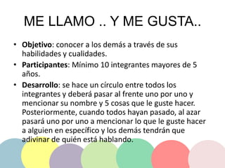 DINÁMICAS DE PRESENTACIÓN