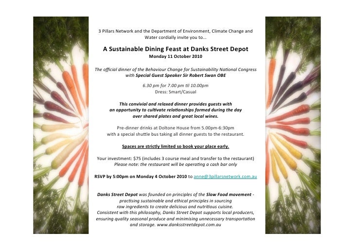 behaviour change for sustainability official conference dinner invita official dinner invitation