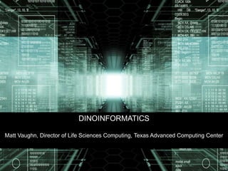 DINOINFORMATICS
Matt Vaughn, Director of Life Sciences Computing, Texas Advanced Computing Center
 
