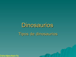 Dinosaurios Tipos de dinosaurios Cristina Nájera-Alesón Fdz. 