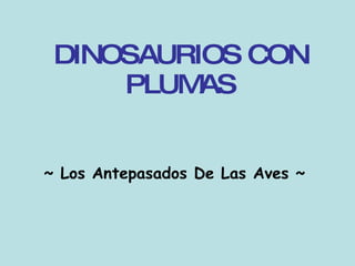 DINOSAURIOS CON PLUMAS ~ Los Antepasados De Las Aves ~ 