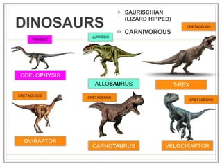  SAURISCHIAN
(LIZARD HIPPED)
DINOSAURS  CARNIVOROUS
 