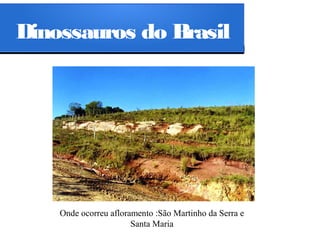 Dinossauros do Brasil

Onde ocorreu afloramento :São Martinho da Serra e
Santa Maria

 