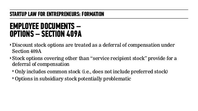 Nonstatutory stock options 409a