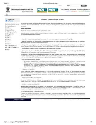 Director Identification Number - Process | PDF