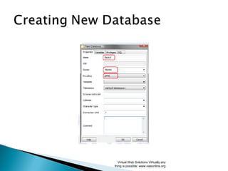 Virtual Web Solutions Virtually any
thing is possible: www.vwsonline.org
 