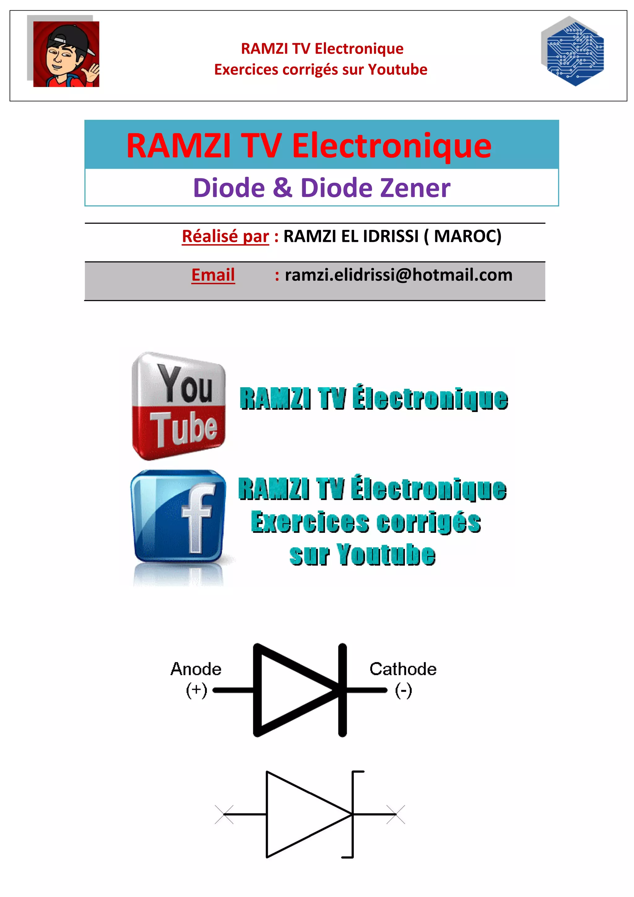 Diode & Diode Zener Exercices Corrigés PDF