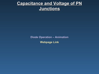 Capacitance and Voltage of PN Junctions Diode Operation – Animation Webpage Link 