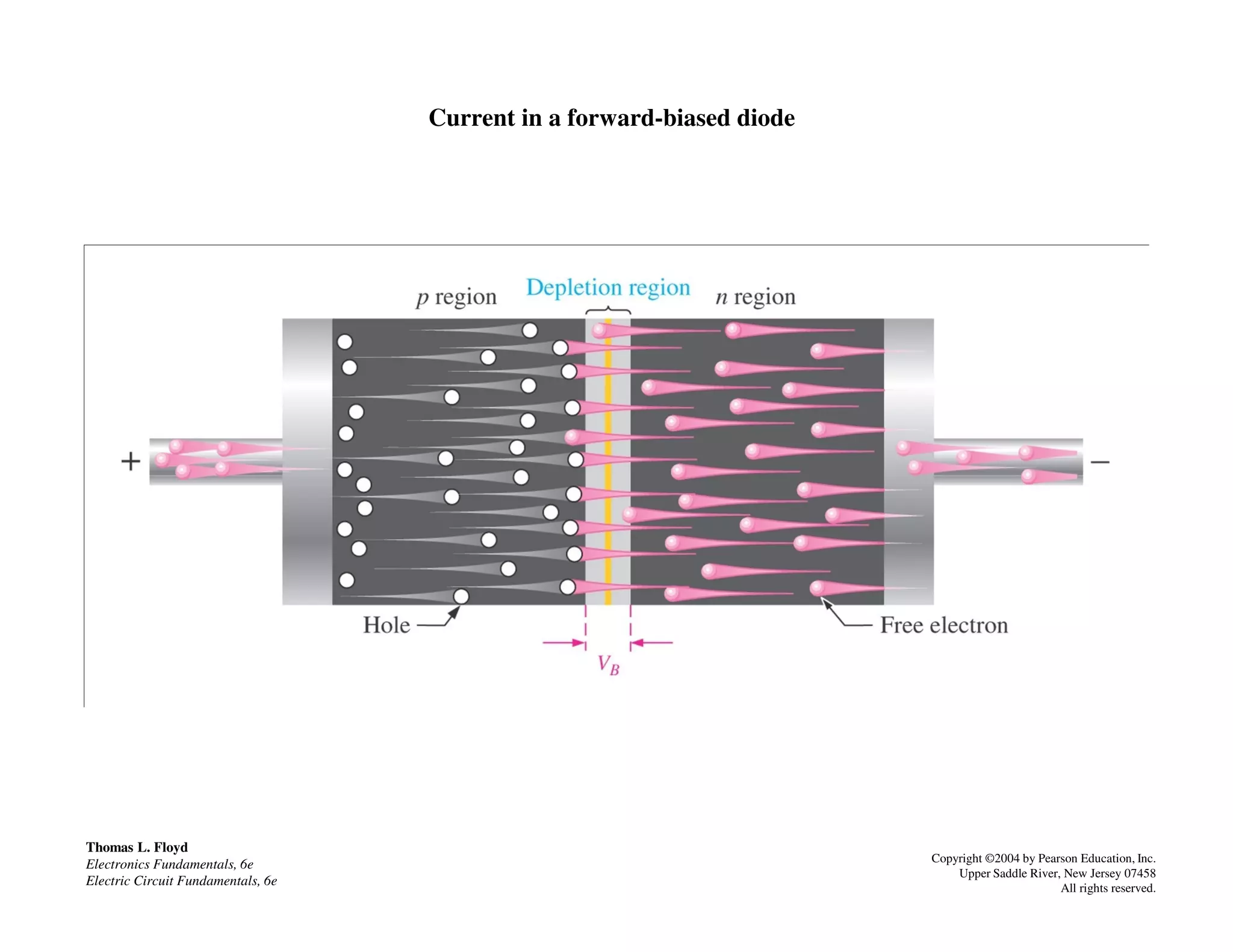 Current in a forward-biased diode
Thomas L. Floyd
Electronics Fundamentals, 6e
Electric Circuit Fundamentals, 6e
Copyright ©2004 by Pearson Education, Inc.
Upper Saddle River, New Jersey 07458
All rights reserved.
 