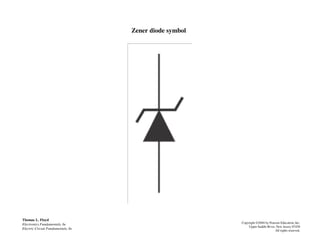 Zener diode symbol
Thomas L. Floyd
Electronics Fundamentals, 6e
Electric Circuit Fundamentals, 6e
Copyright ©2004 by Pearson Education, Inc.
Upper Saddle River, New Jersey 07458
All rights reserved.
 