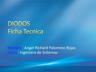 Nombre: Angel Richard Palomino Rojas
Curso: Ingeniera de Sistemas
 