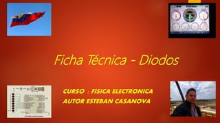 Ficha Técnica - Diodos
CURSO : FISICA ELECTRONICA
AUTOR ESTEBAN CASANOVA
 