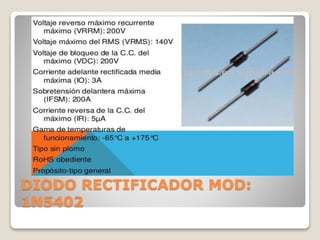 DIODO RECTIFICADOR MOD:
1N5402