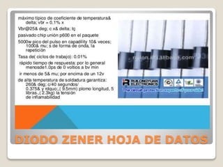 DIODO ZENER HOJA DE DATOS