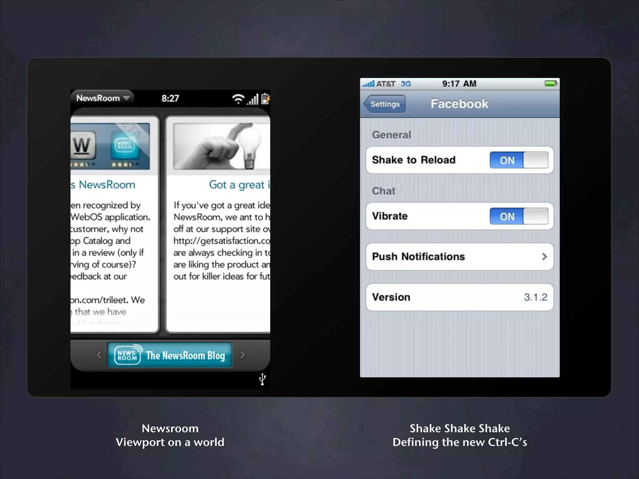 Newsroom Shake Shake Shake
Viewport on a world Defining the new Ctrl-C’s