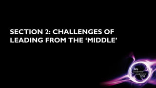 SECTION 2: CHALLENGES OF
LEADING FROM THE ‘MIDDLE’
 