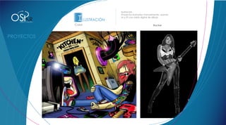 Ilustración


OS
DISEÑO Y CONCEPTO
    DISEÑO Y CONCEPTO




                                       I LUSTRACIÓN
                                                      Proyectos ilustrados manualmente, usando

                             R
                                                      Ai y PS con tabla digital de dibujo.
                 DISEÑO Y CONCEPTO

                                      Color                                      Rocker


                            Audi TT




                                                                                                 Rocker
 