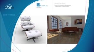 P RODUCTO
                                                          Renderización Vivienda



OS
DISEÑO Y CONCEPTO
                                                          Proyectos realizados y renderizados
                            Audi Prototype                en Rhinoceros, iluminaciòn Vray.

                           R
               DISEÑO Y CONCEPTO
                                             Renders
 