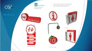 B RANDING          Propuestas de señalización para la exfinta



OS
                                                           marca Almacenes Ley S.A; puntos de
                                                           pago, baños, entrada, entre otros.

             R
 DISEÑO Y CONCEPTO
                                    Almacenes Ley
                                    Señalización




                                                                                      Baños




                     Tarjetas empresa
                                                    Puntos de pago
 