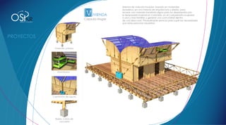 Sistema de vivienda modular, basado en materiales
                                                          duraderos, en una mezcla de arquitectura y diseño, para

                                           V IVIENDA
OS
                                                          recrear una vivienda transitoria digna para los desplazados por
                                                          la temporada invernal en Colombia. en el cual permita acaparar

             R
 DISEÑO Y CONCEPTO
                                          Cápsula Hogar
                                                          a una y mas familias, y generar una comunidad dentro
                                                          de una área rural. Proveyéndole servicios para suplir las necesidades
                                                          que estas personas necesitan.




                      Vivienda unitaria




                        Dormitorios




                     Captación de aguas




                       Bases, cubos de
                          concreto
 