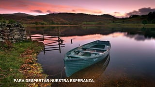 PARA DESPERTAR NUESTRA ESPERANZA,

 