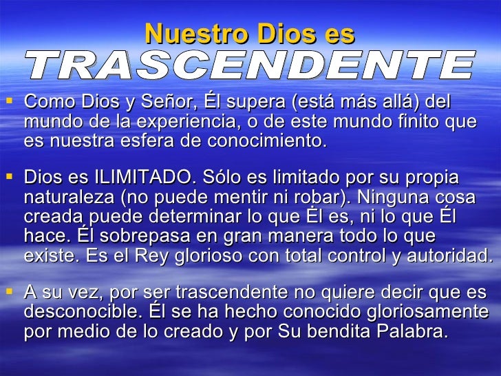 Dios y su trascendencia Dios y su trascendencia