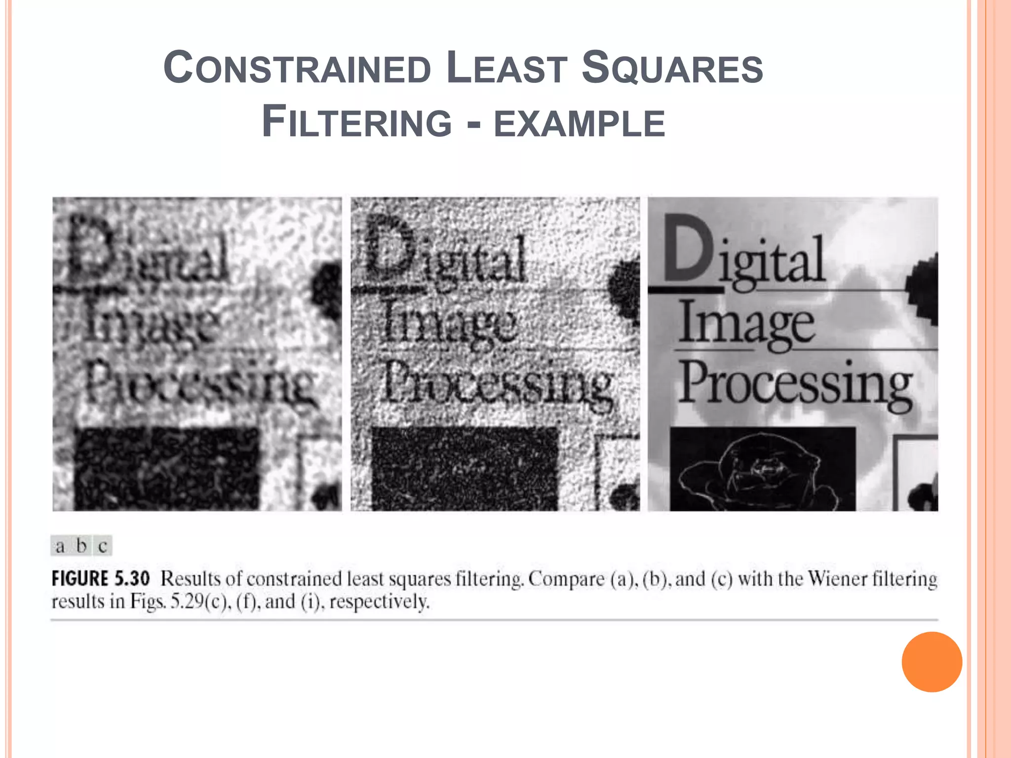 CONSTRAINED LEAST SQUARES
FILTERING - EXAMPLE
 