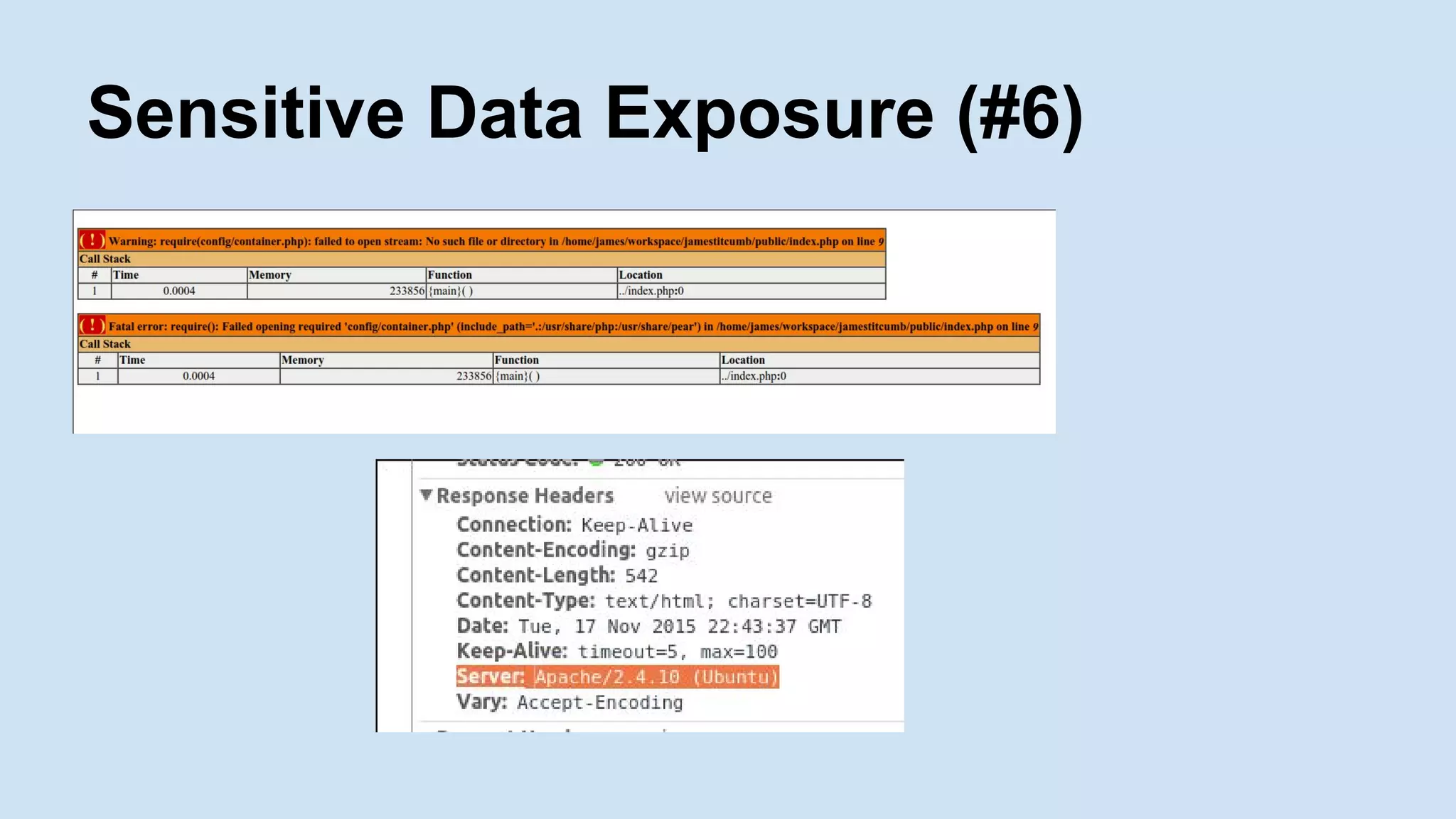 Sensitive Data Exposure (#6)
 