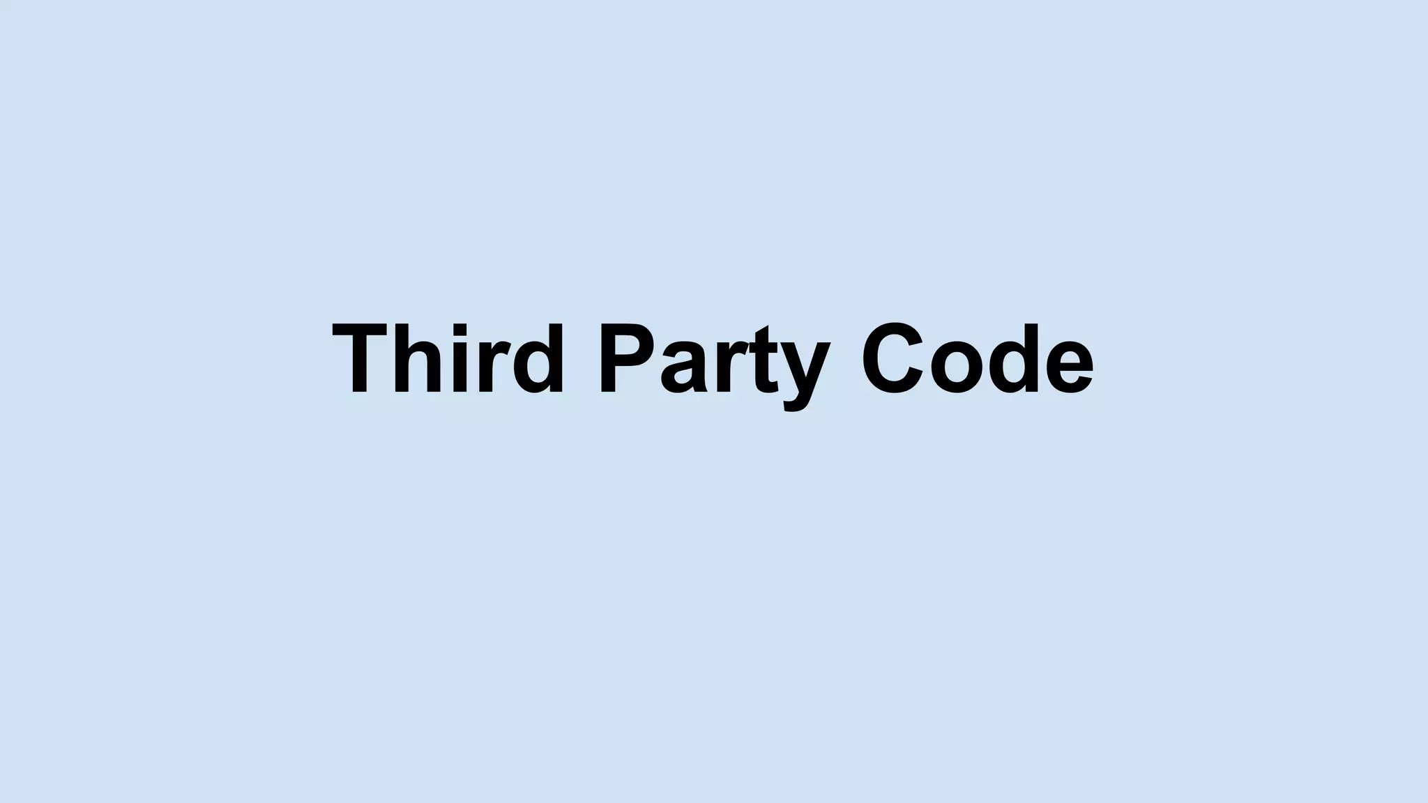 Third Party Code
 