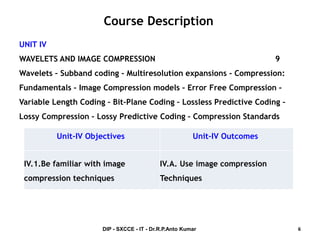 Digital Image Processing - Course Description | PPTX