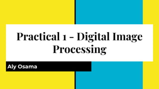 Practical 1 - Digital Image
Processing
Aly Osama
 