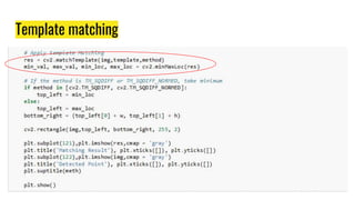 Template matching
 