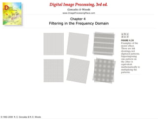 Digital Image Processing, 3rd ed.
www.ImageProcessingPlace.com
© 1992–2008 R. C. Gonzalez & R. E. Woods
Gonzalez & Woods
Chapter 4
Filtering in the Frequency Domain
 