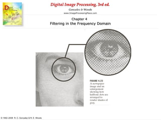 Digital Image Processing, 3rd ed.
www.ImageProcessingPlace.com
© 1992–2008 R. C. Gonzalez & R. E. Woods
Gonzalez & Woods
Chapter 4
Filtering in the Frequency Domain
 