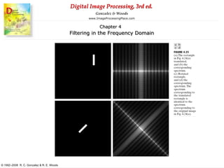 Digital Image Processing, 3rd ed.
www.ImageProcessingPlace.com
© 1992–2008 R. C. Gonzalez & R. E. Woods
Gonzalez & Woods
Chapter 4
Filtering in the Frequency Domain
 