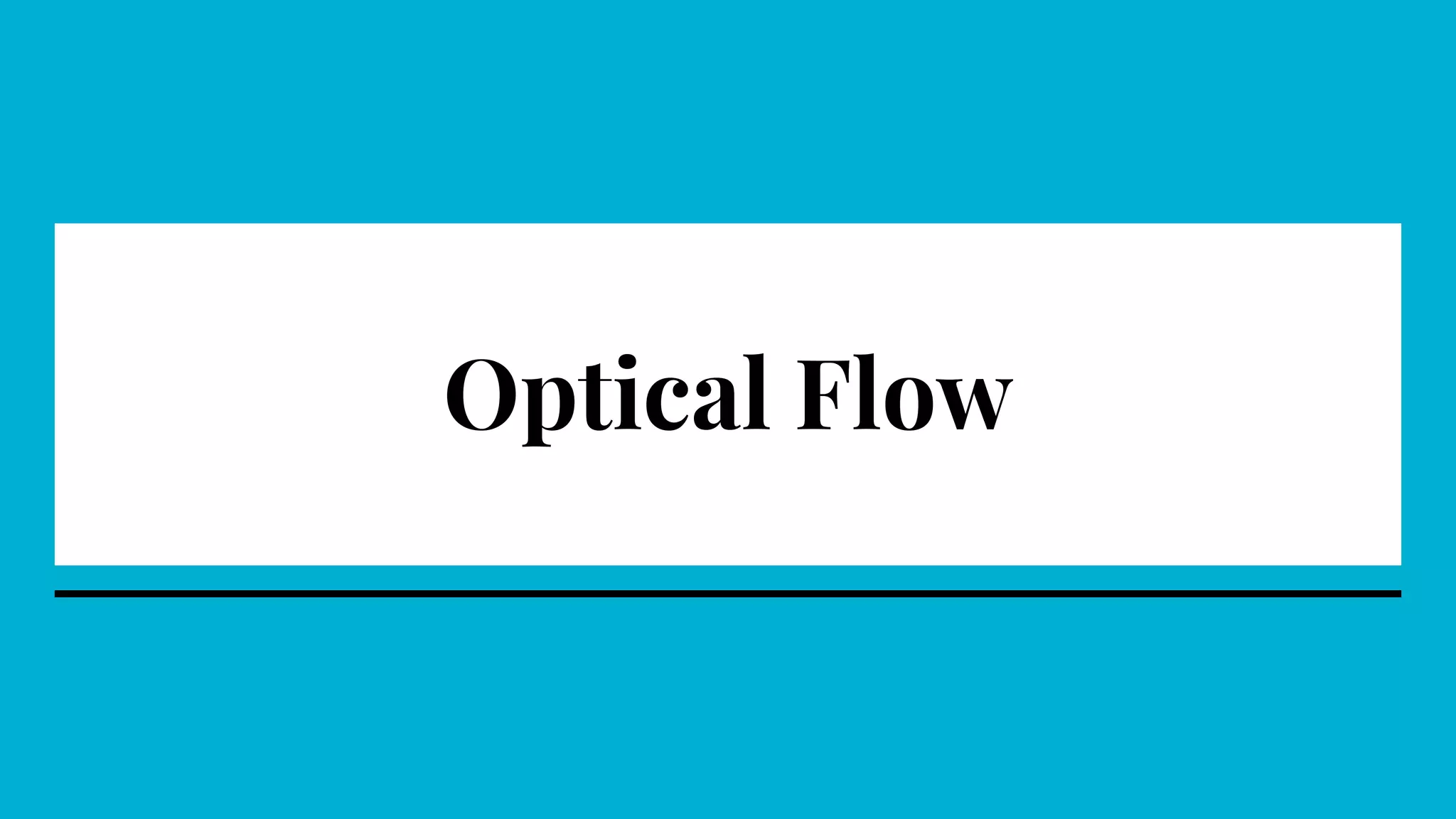 Optical Flow
 