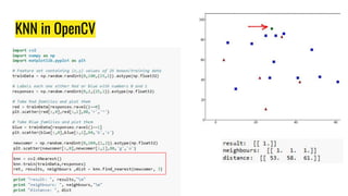 KNN in OpenCV
 
