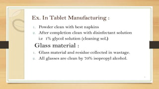 Sanitation in Manufacturing Premises 