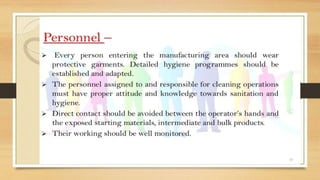 Sanitation in Manufacturing Premises 