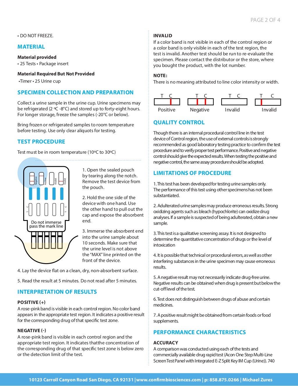 Confirm BioSciences Urine Drug Test Dip Cards