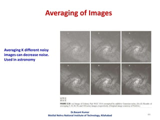 Averaging of Images
44
Averaging K different noisy
images can decrease noise.
Used in astronomy
Dr.Basant Kumar
Motilal Nehru National Institute of Technology, Allahabad
 